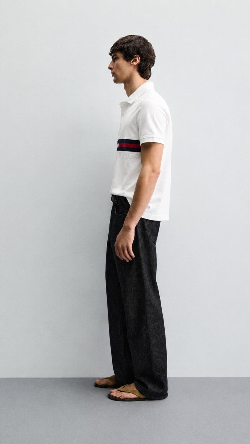 TH Essential Stripe Polo – White