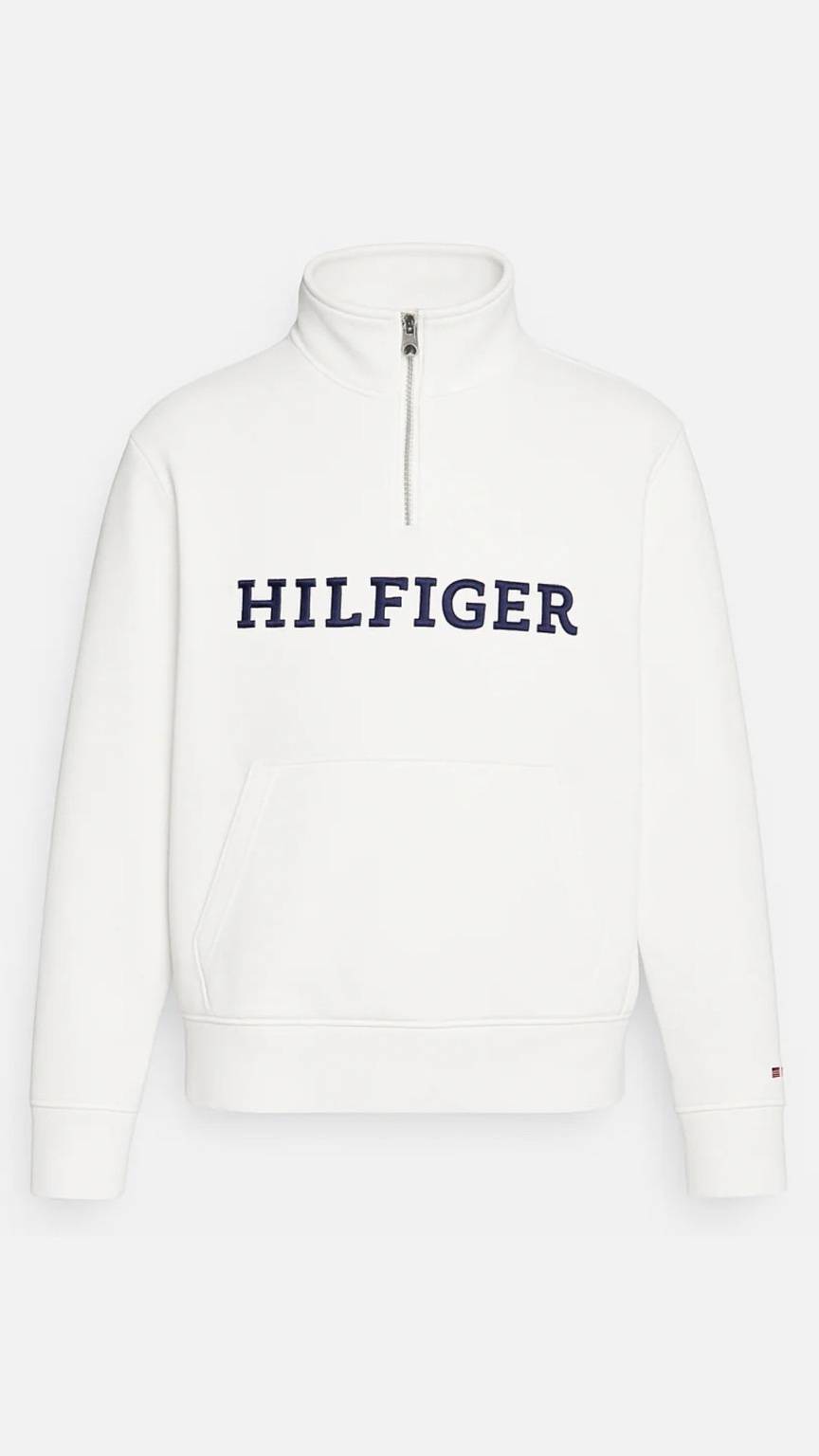 Th-Quarter Zipper White