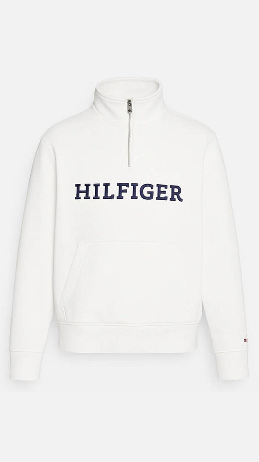Th-Quarter Zipper White