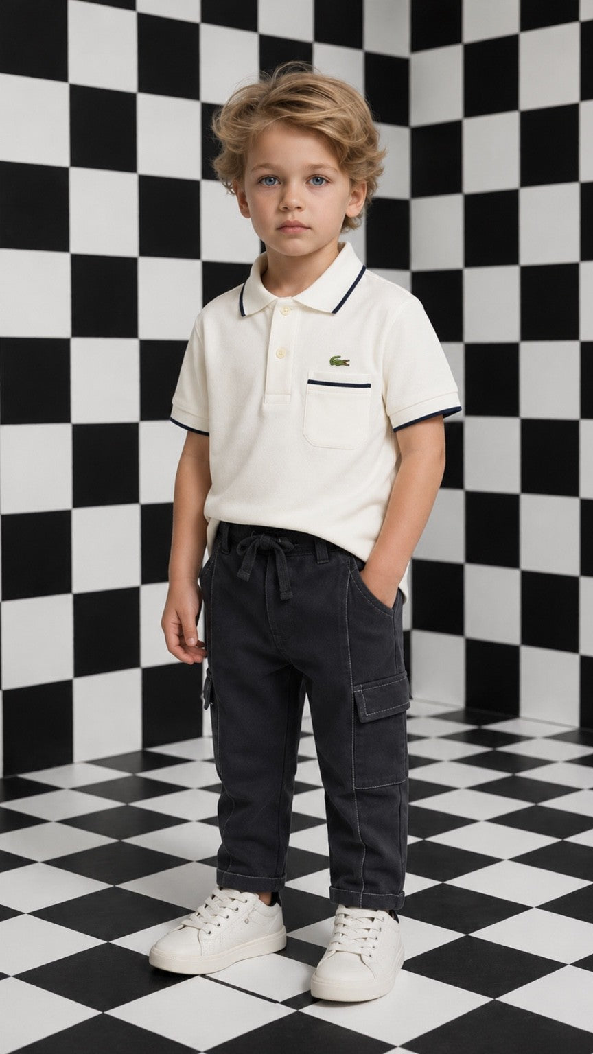 Kids Tip Off-White Classic Polo Shirt