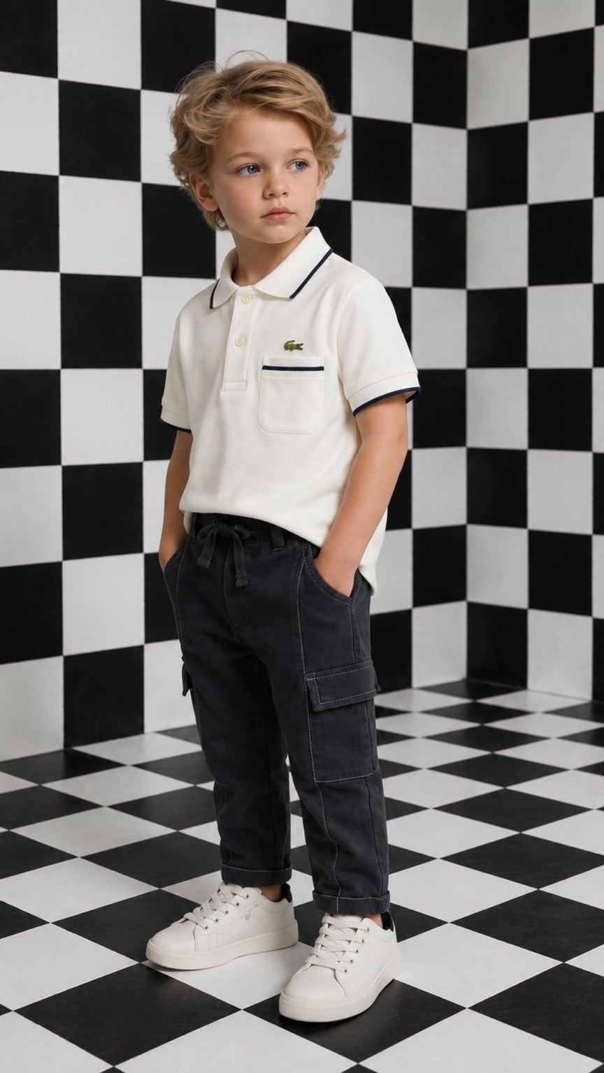 Kids Tip Off-White Classic Polo Shirt
