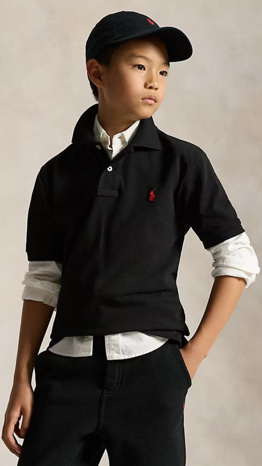 Kids Black Classic Polo Shirt