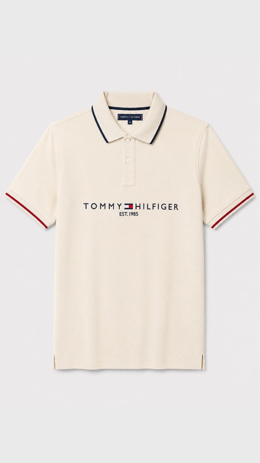 Signature Embroidered T-Polo Stone