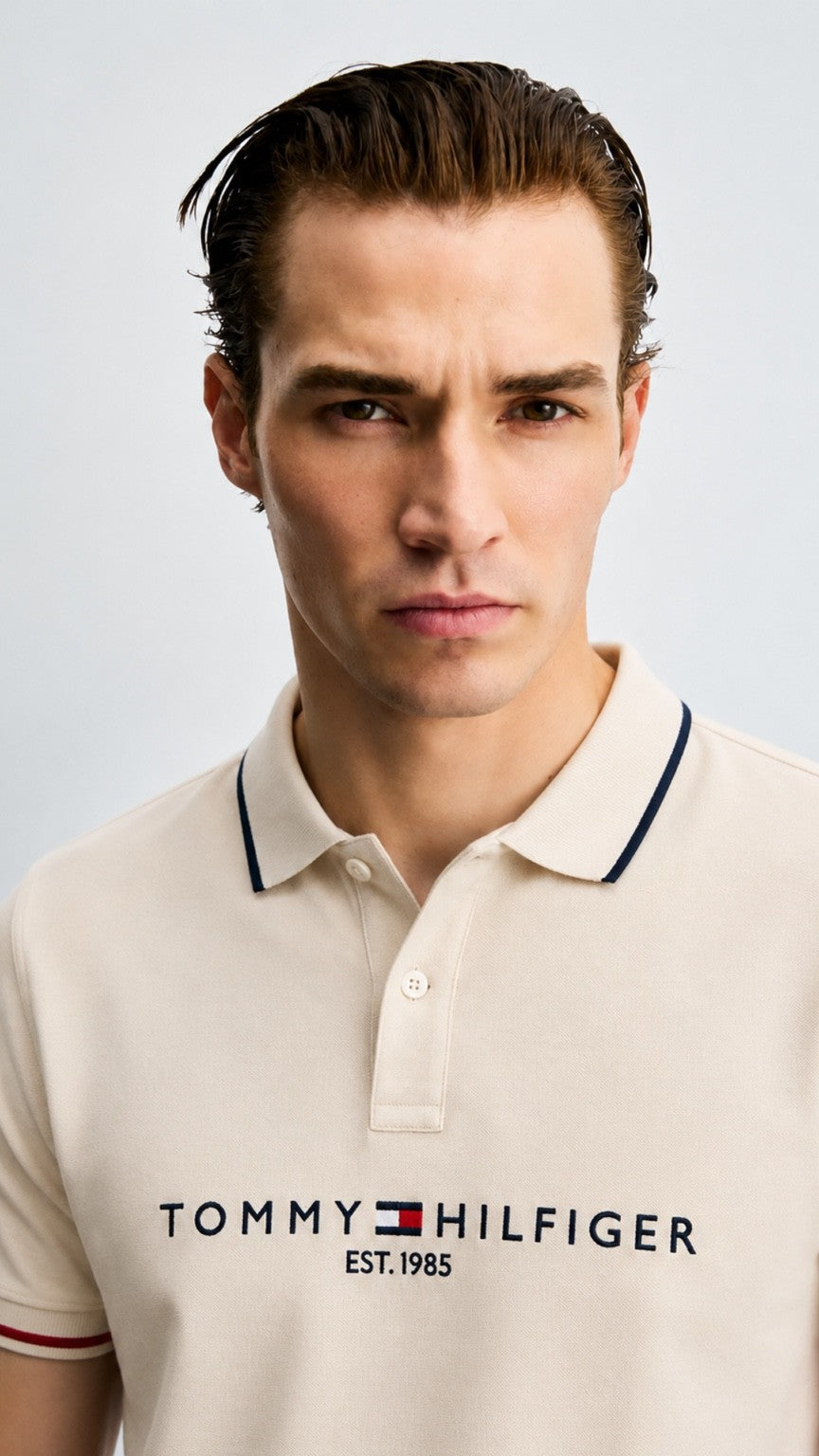 Signature Embroidered T-Polo Stone