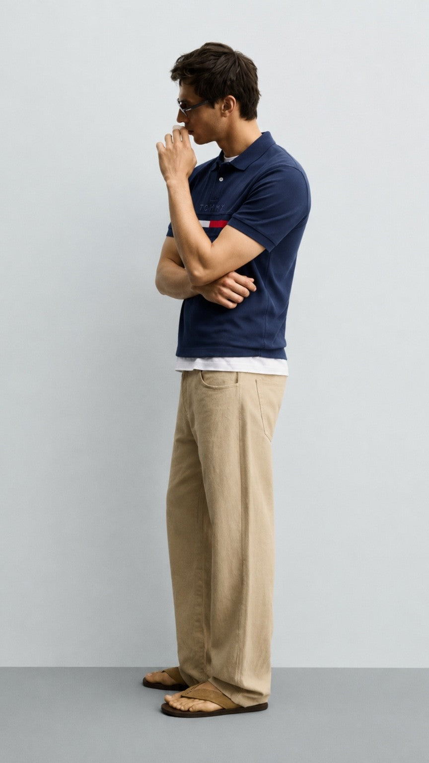 TH Essential Stripe Polo –Blue