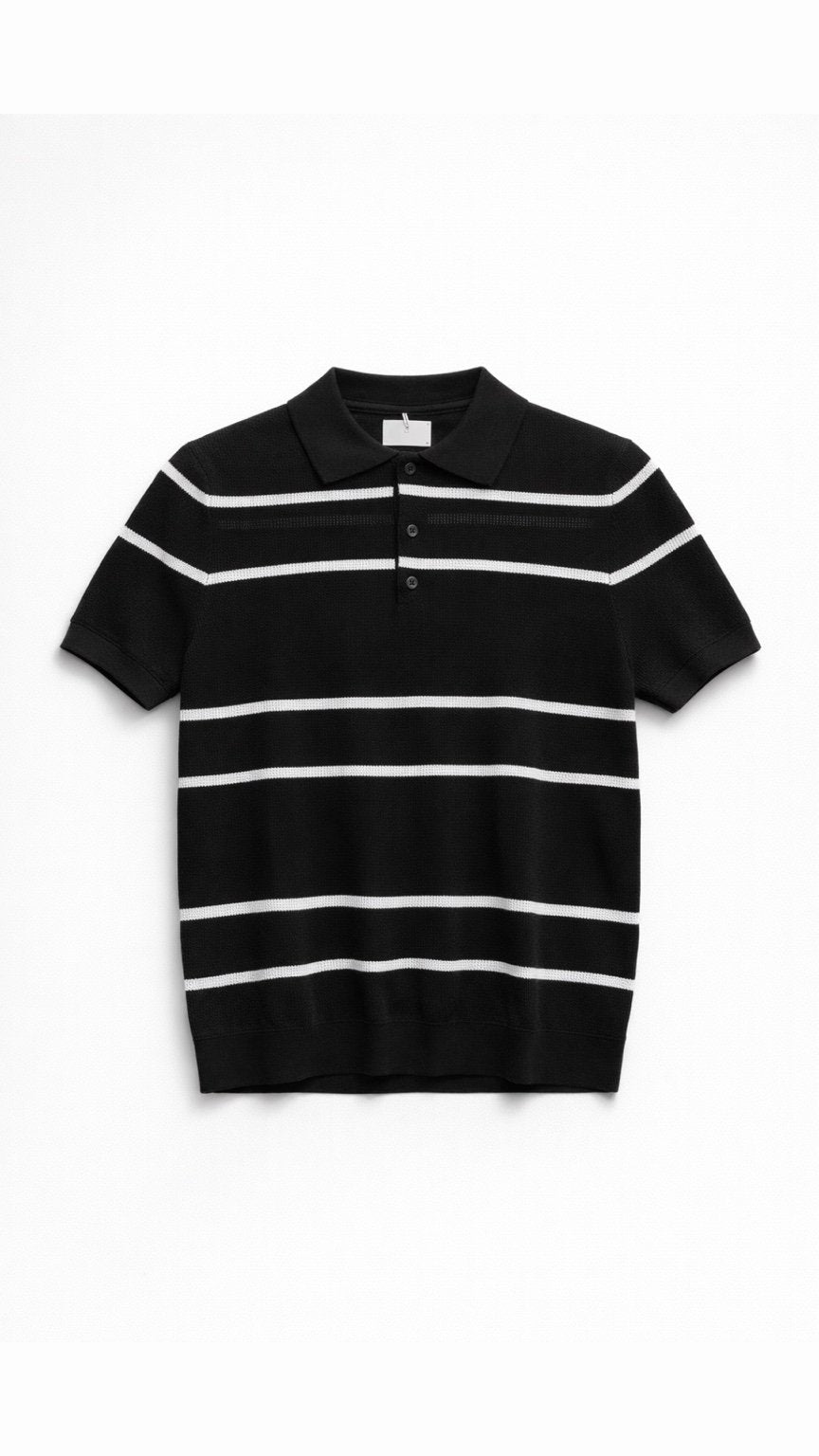 Forest Stripe Polo Black