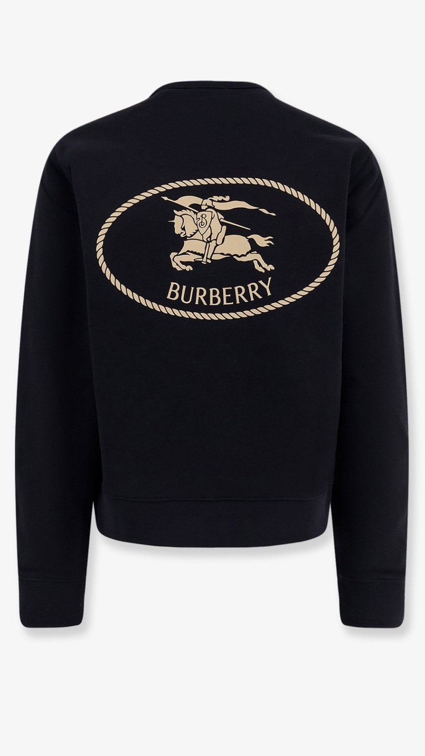 Black sweatshirt with Burberry logo on a white background