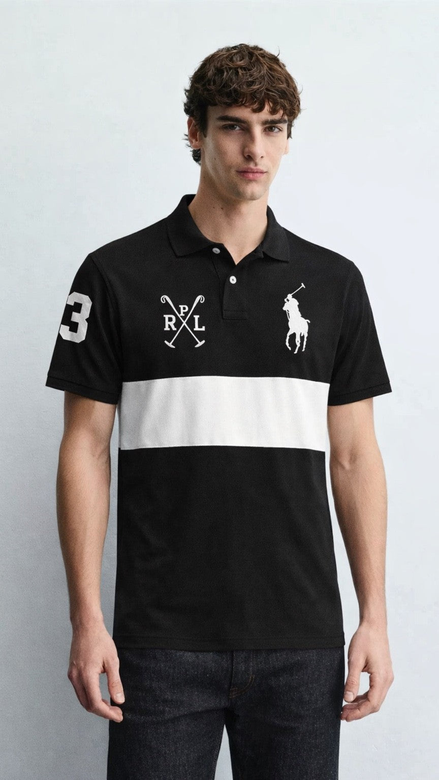 Black & White Premium Polo– Classic Stripe Edition