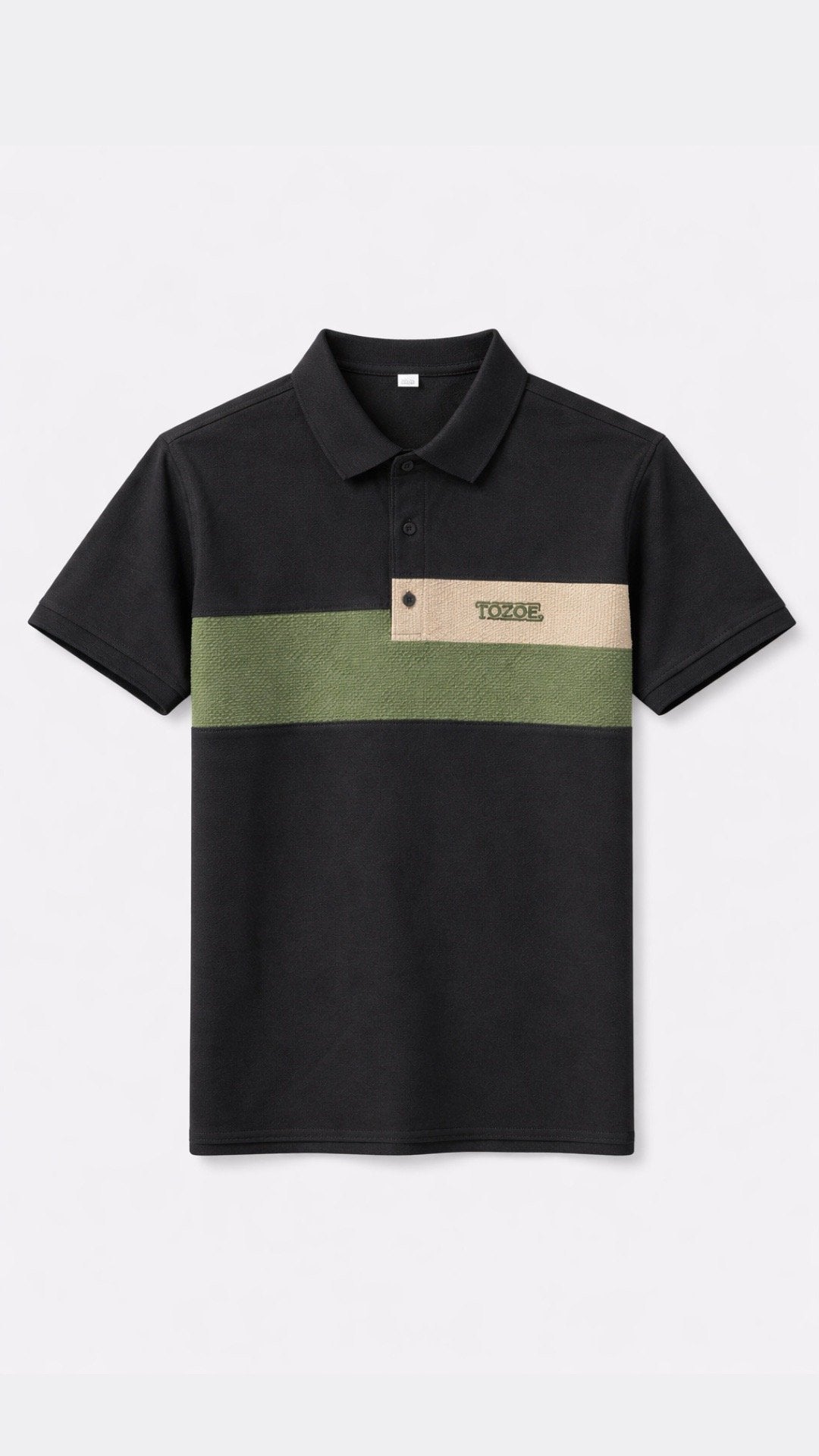 Elite Stripe Polo – Jet Black