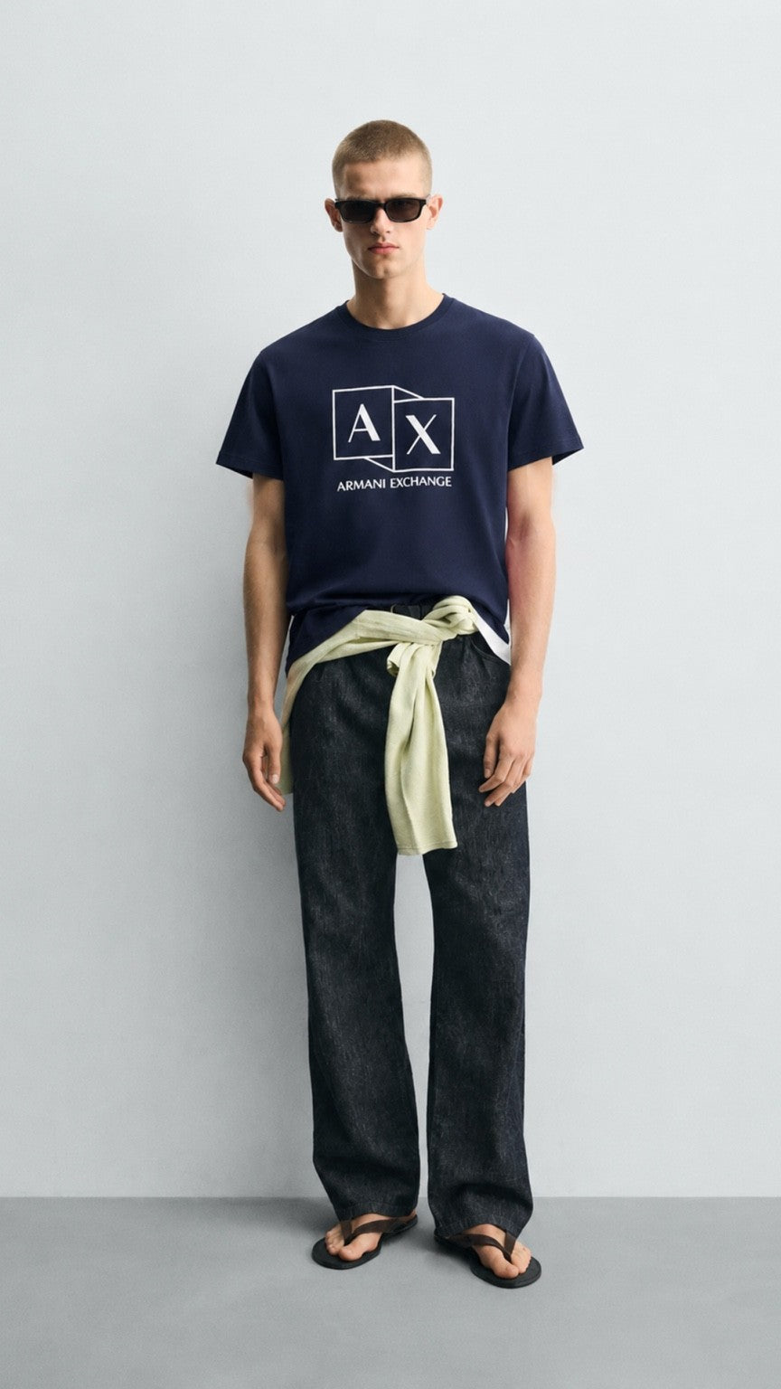 A-Monochrome Graphic Tee Blue