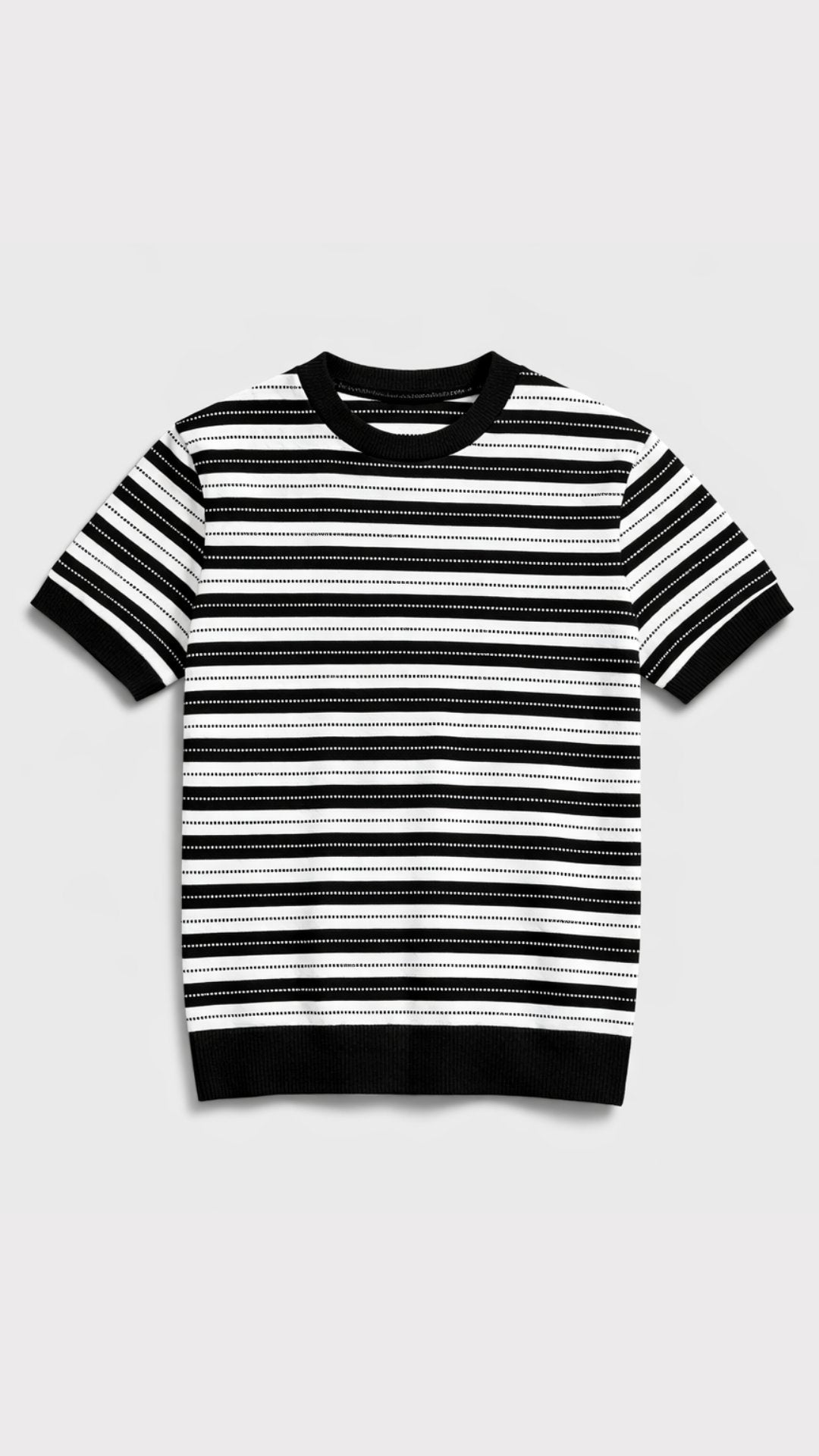 Premium Forest Stripe Knit Tee– Black