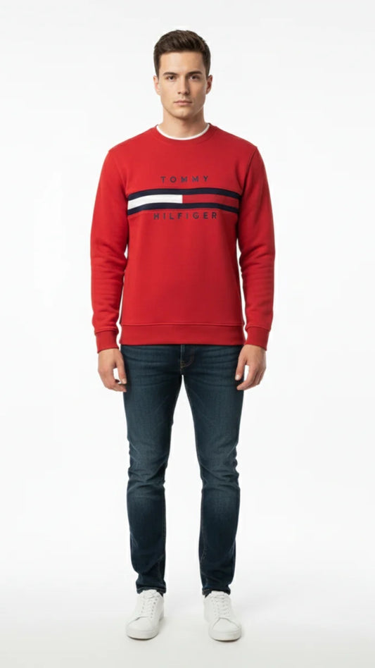 T-Classic Red Sweatshirt Signature Stripe