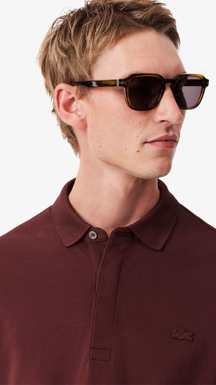 L-Essential Same Classic Polo Mahroon