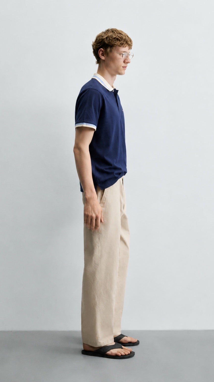Premium Navy Drop Needle Polo