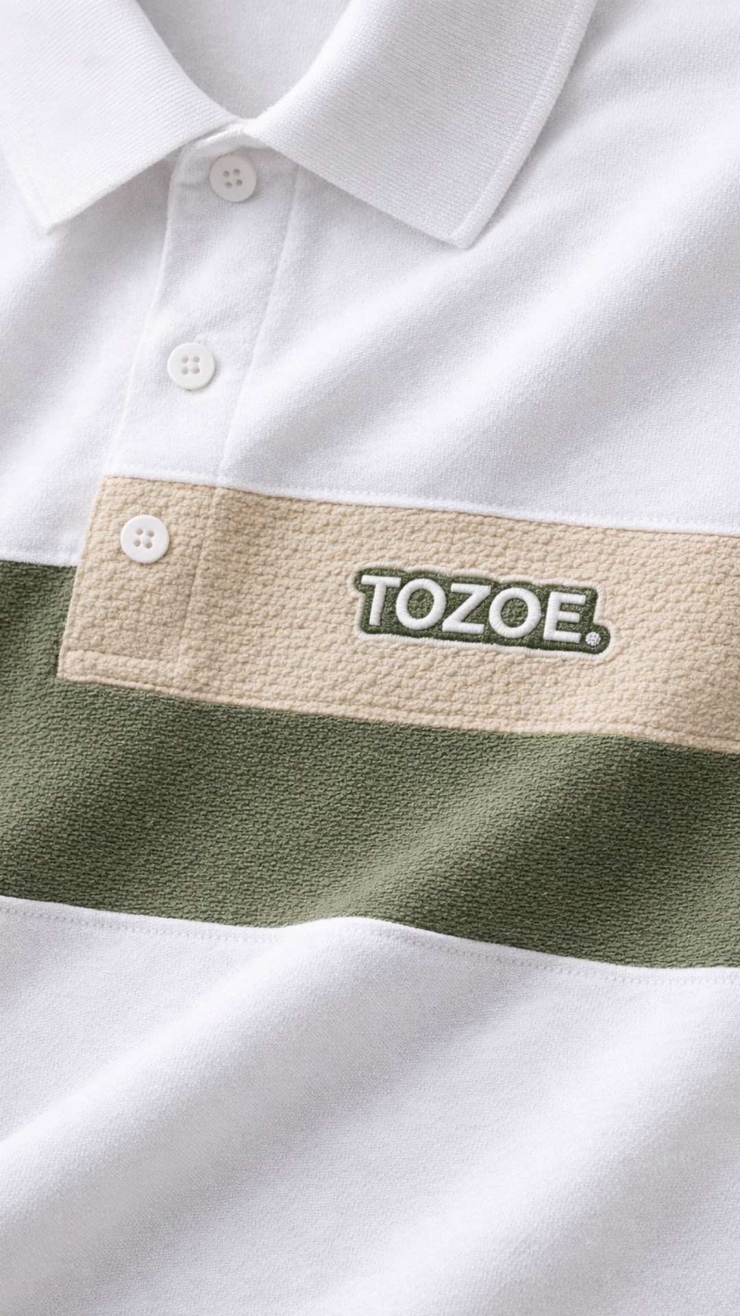 Elite Stripe Polo – White