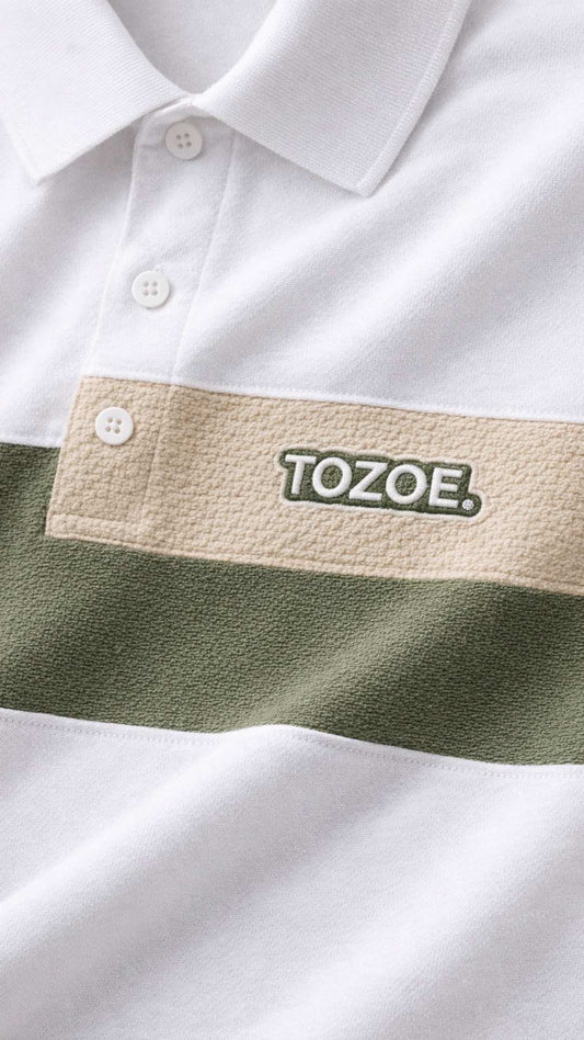 Elite Stripe Polo – White