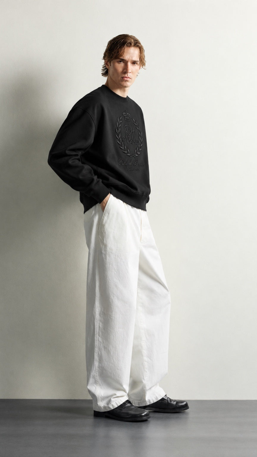 RL-Regular Fit Embroidered Sweatshirt Black