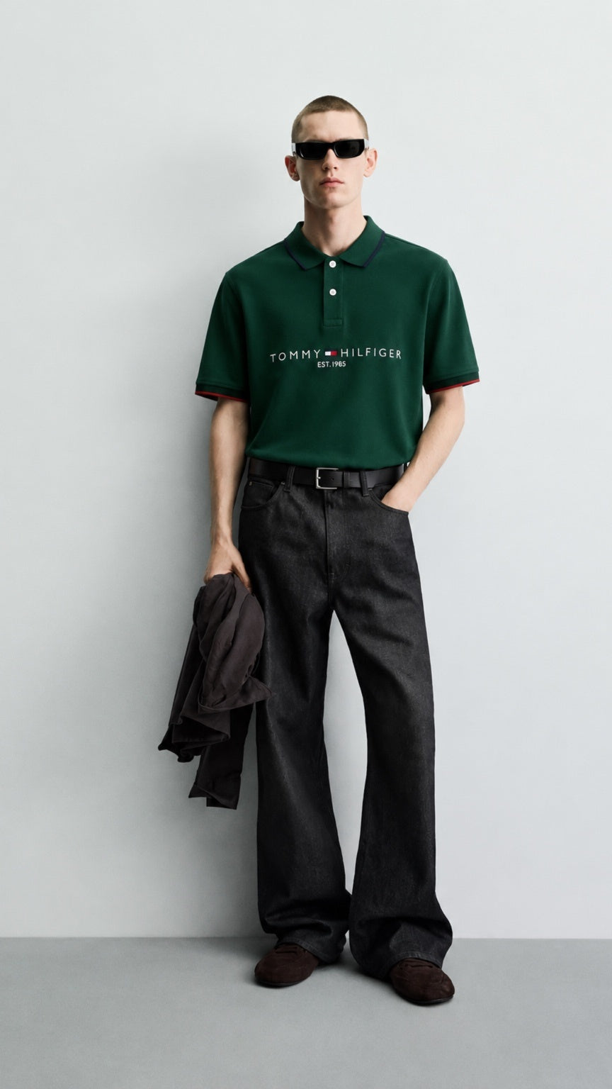 Signature Embroidered T-Polo Green