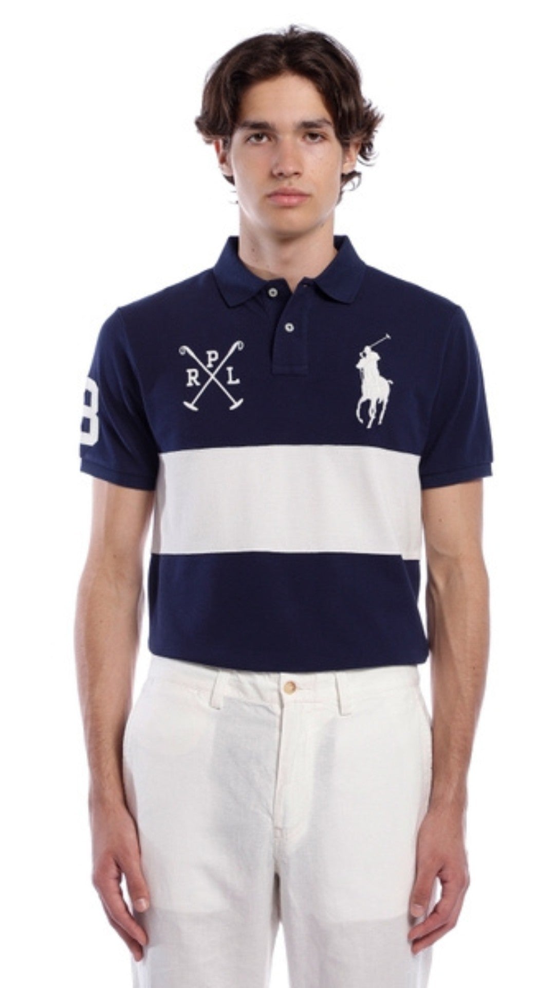 Navy & White Premium Polo– Classic Stripe Edition
