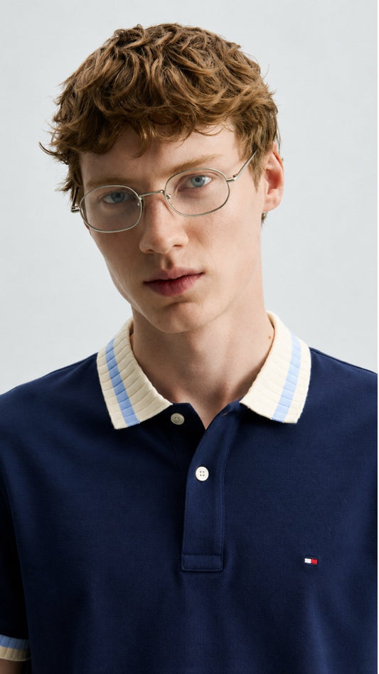 Premium Navy Drop Needle Polo
