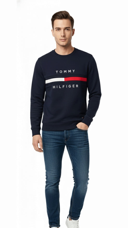 T-Classic Navy Sweatshirt Signature Stripe
