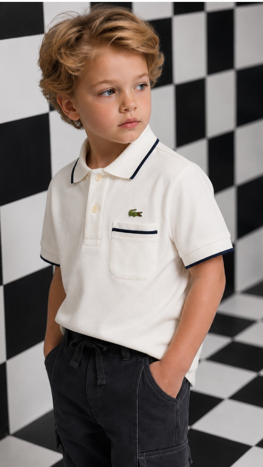 Kids Tip Off-White Classic Polo Shirt