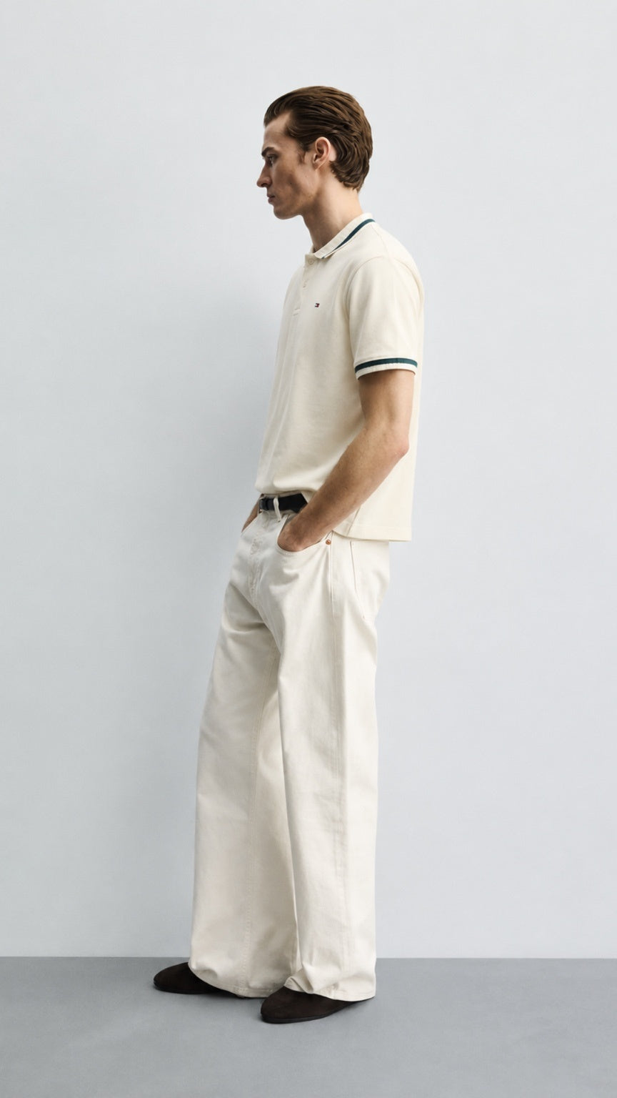Premium Off-White Drop Needle Polo