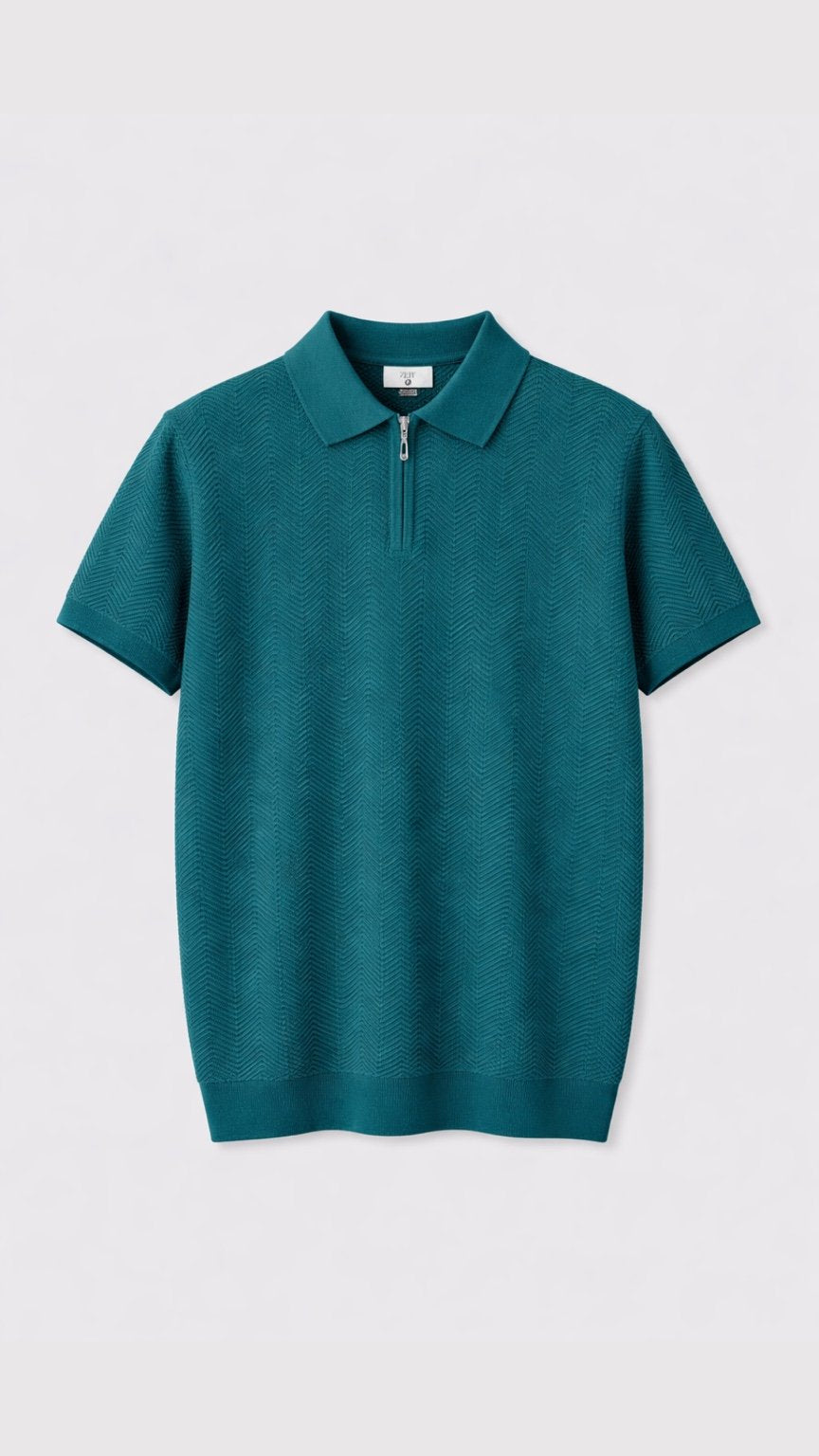 Premium Deep Emerald Green Knit Polo