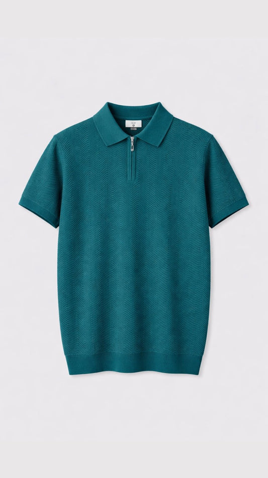 Premium Deep Emerald Green Knit Polo