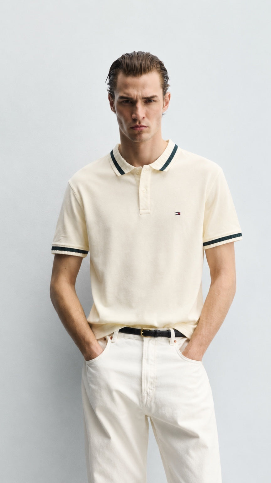 Premium Off-White Drop Needle Polo