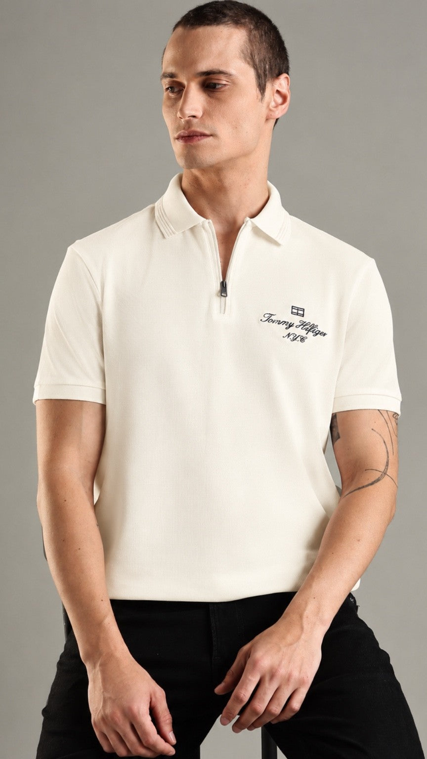 T-Stone Crest Zip Polo