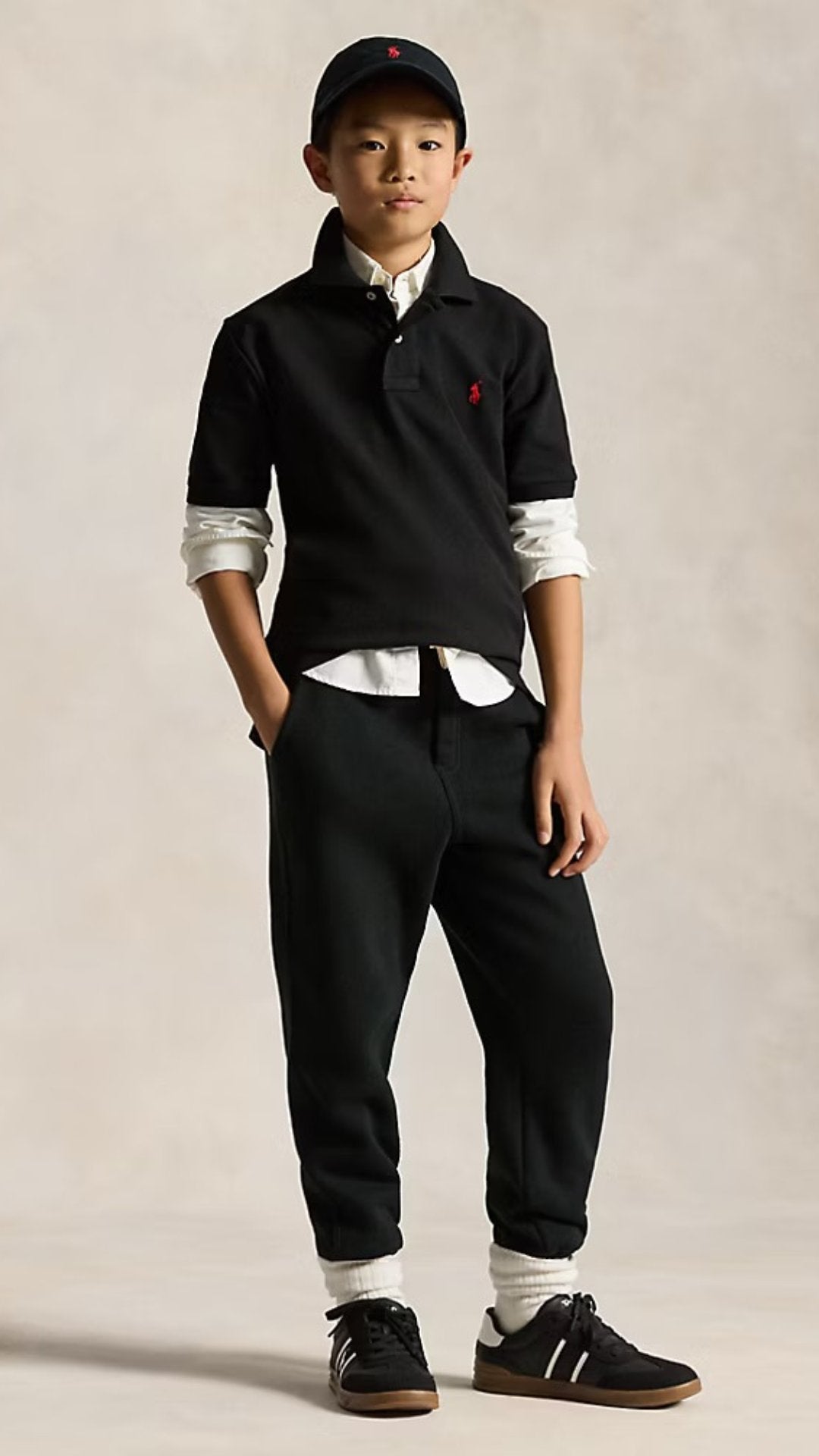 Kids Black Classic Polo Shirt