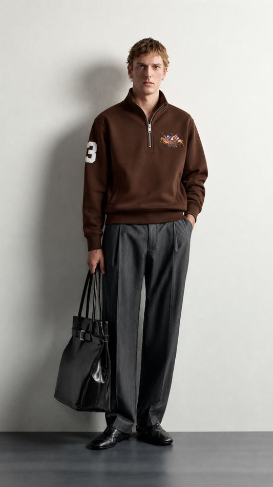 Triple-P Imp Quarter Zipper Brown