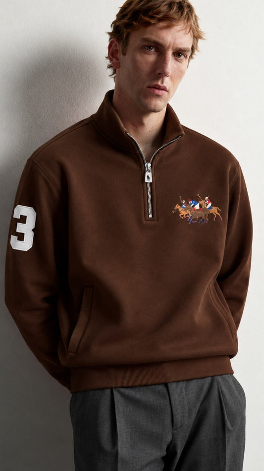 Triple-P Imp Quarter Zipper Brown