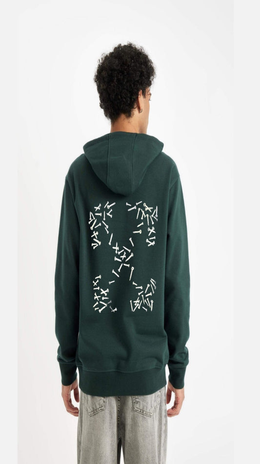 Off-W Sketch Hoodie Green