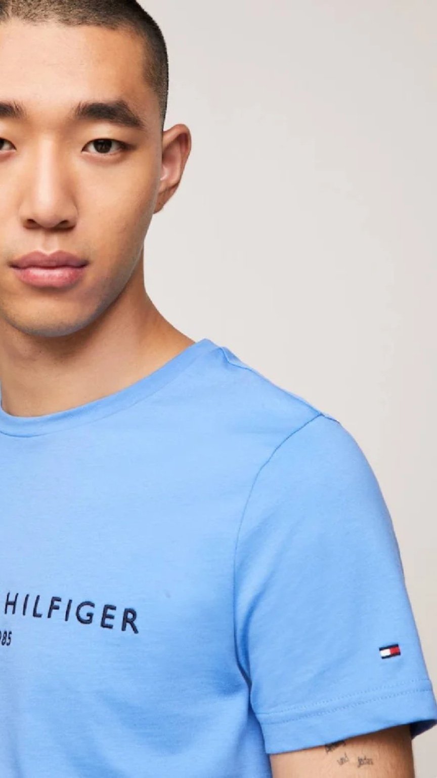 TH-Embroidered Tee Sky