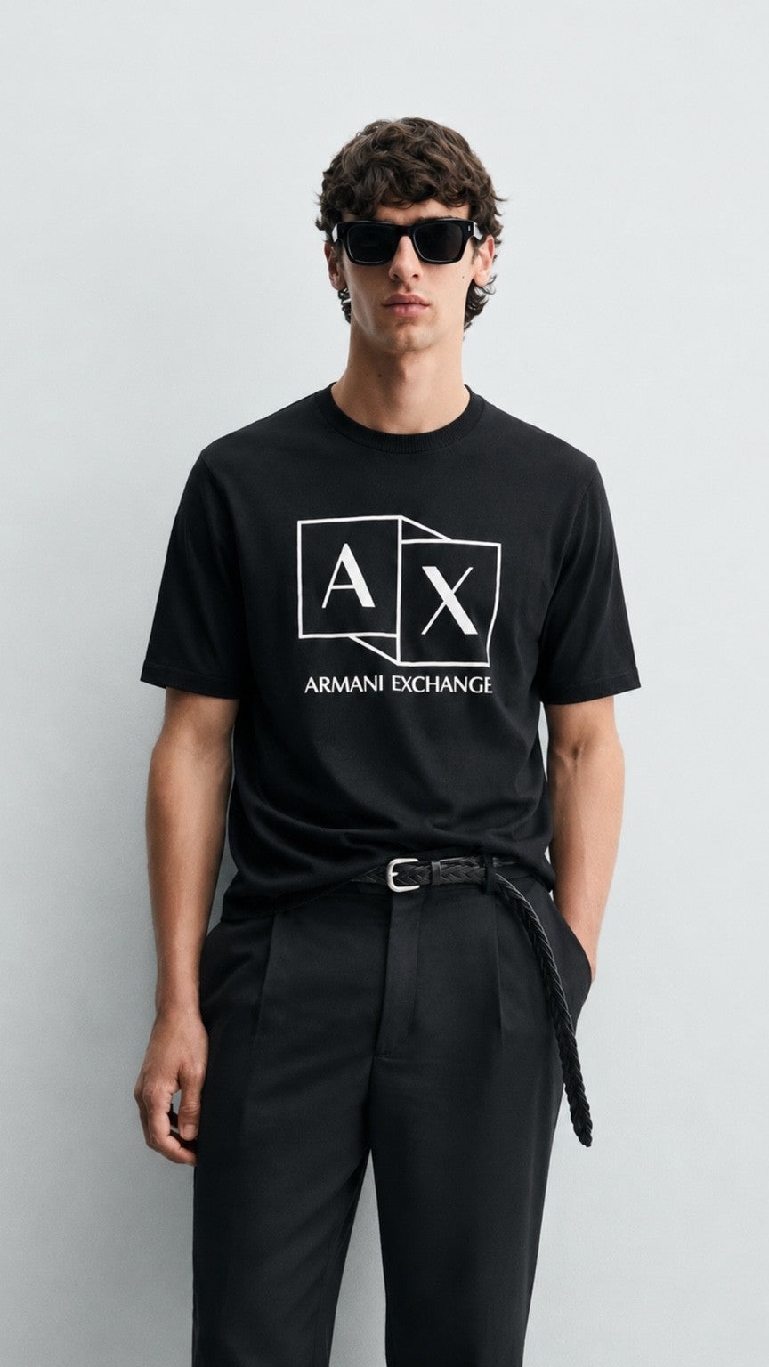 A-Monochrome Graphic Tee Black
