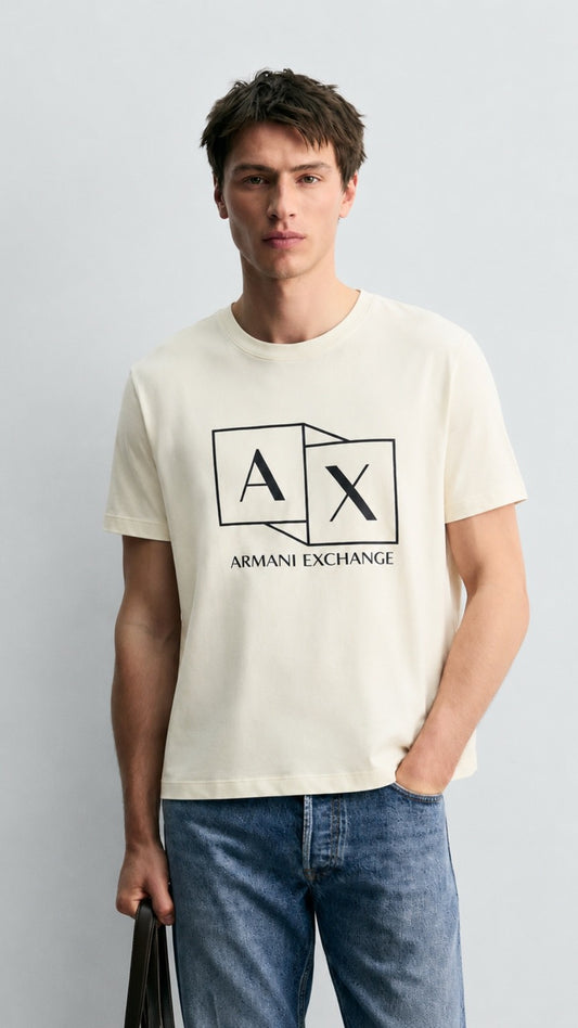 A-Monochrome Graphic Tee Stone