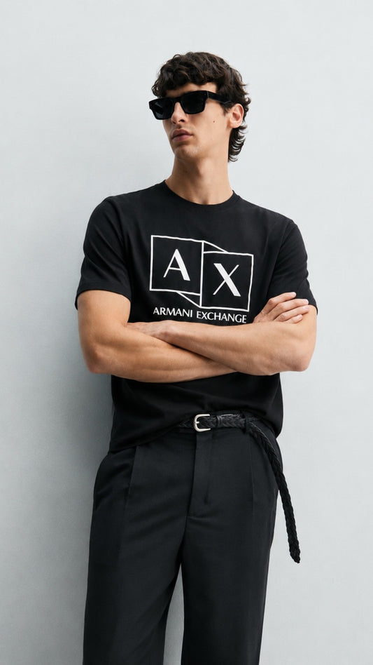 A-Monochrome Graphic Tee Black