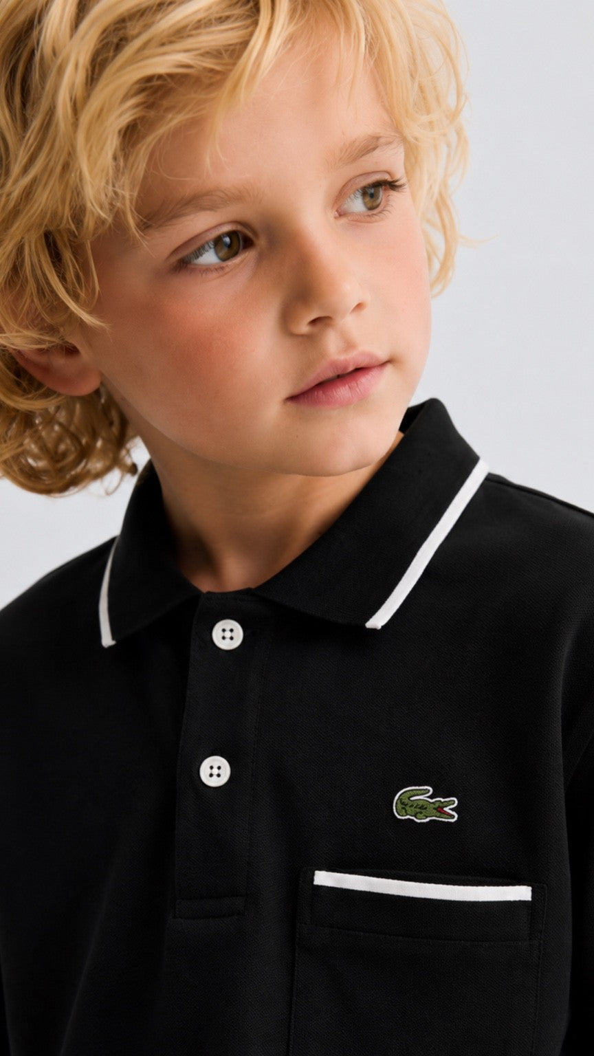 Kids Tip Black Classic Polo Shirt