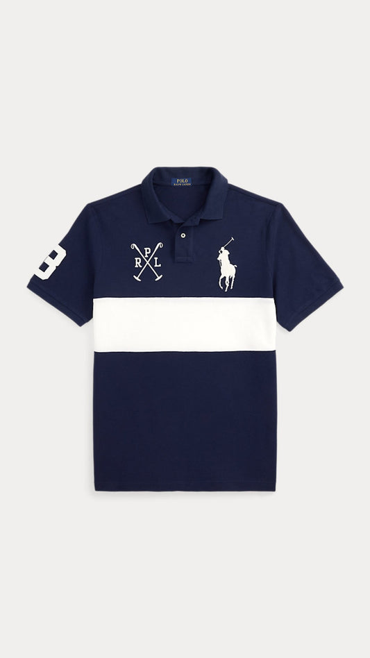 Navy & White Premium Polo– Classic Stripe Edition
