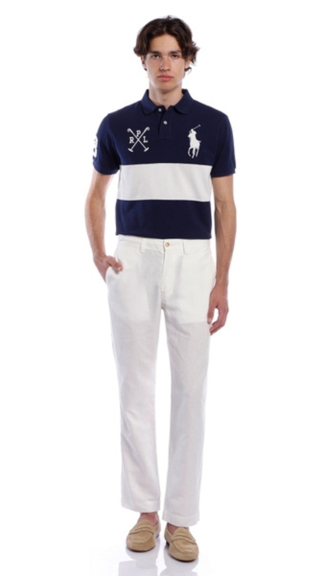 Navy & White Premium Polo– Classic Stripe Edition
