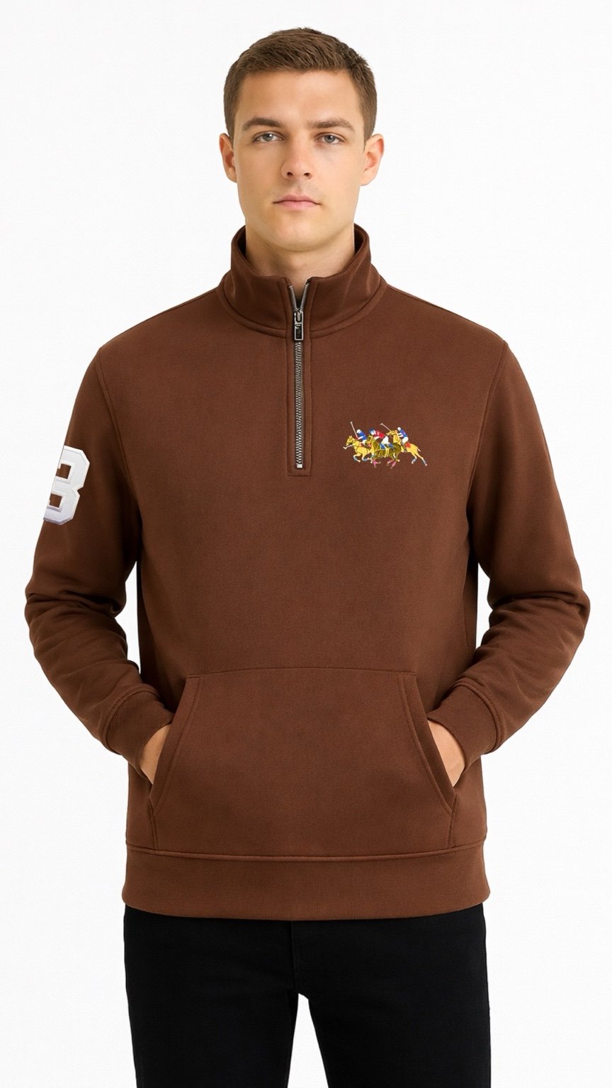 Triple-P Quarter Zipper Brown