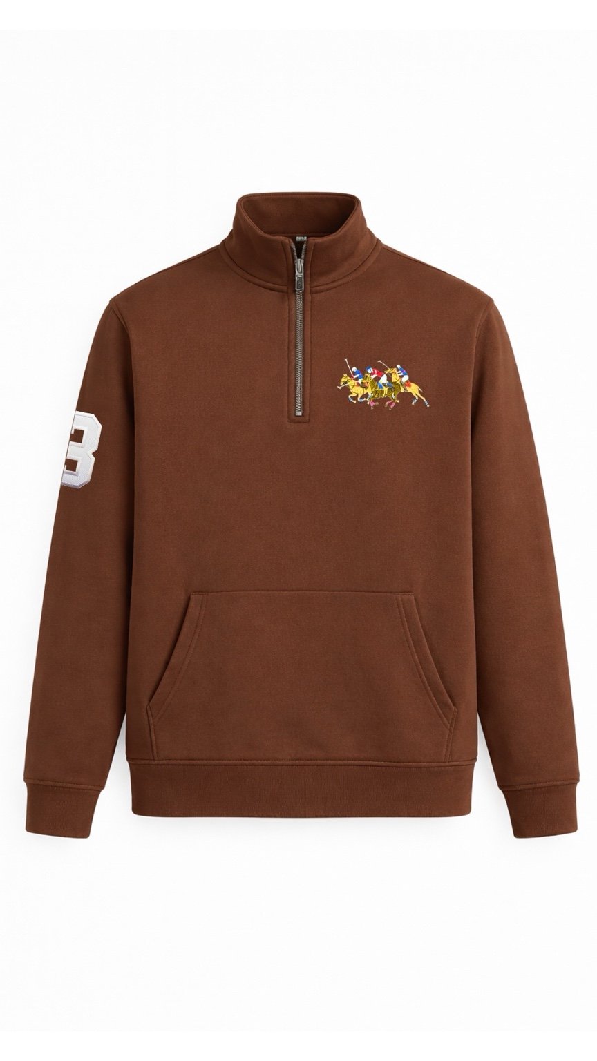 Triple-P Quarter Zipper Brown