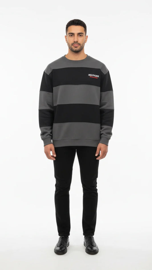 Classic Colour-Block Sweatshirt Black/Grey