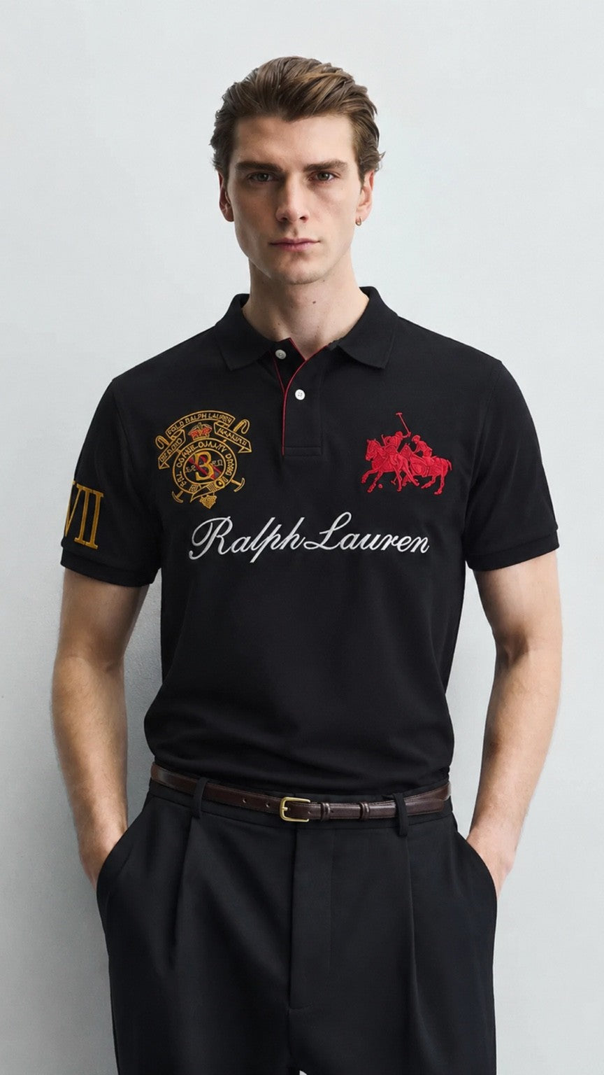 P-Polo Embroidery Shirt Black