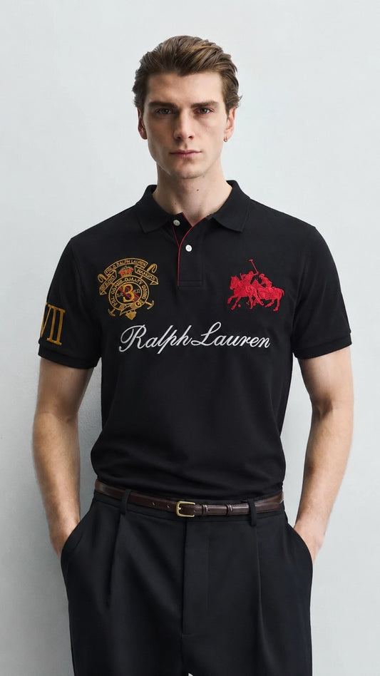 P-Polo Embroidery Shirt Black