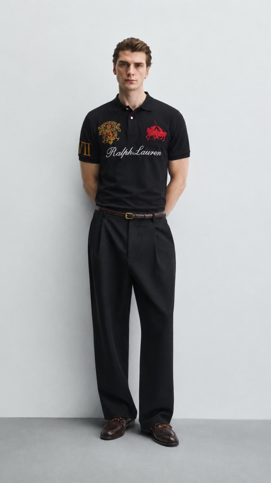 P-Polo Embroidery Shirt Black