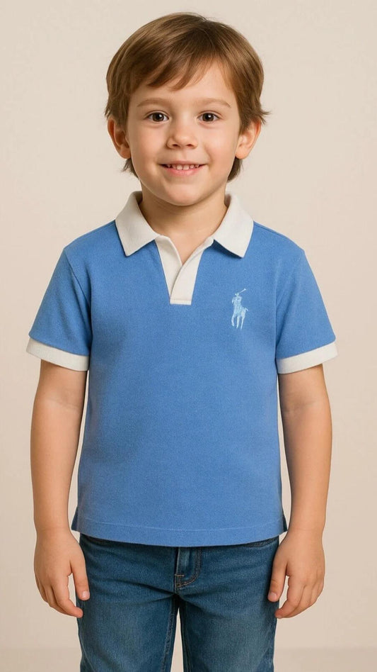 P-Premium Boy Polo Sky
