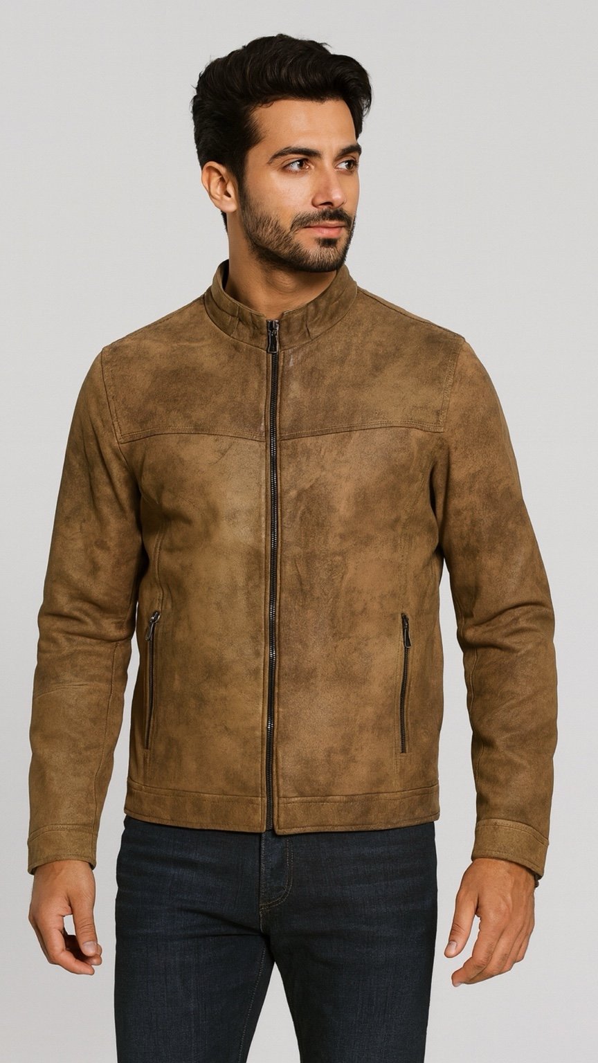 Classic Tan Brown Leather Jacket